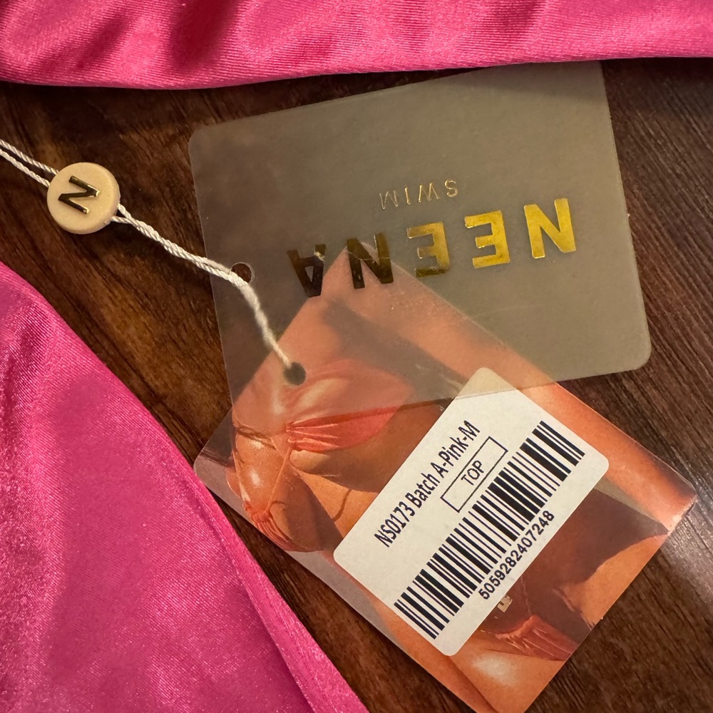 NWT Neena Swim Pink String Bikini Top | Medium - Picture 2 of 6